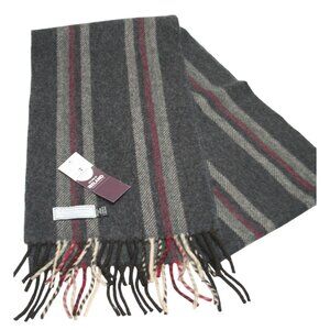 The Woollen Market Wool Cashmere Blend Striped Scarf 10x77 Made in Ireland NWT